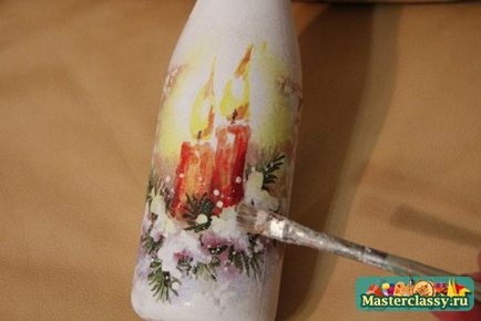 Decoupage Karácsonyi palack 2013 (decoupage Karácsonyi palackot 2013 mester osztály) Decoupage Karácsonyi palack 2013