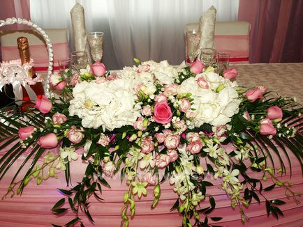 Design și acompaniament floristic al nunții în restaurantul Moscova enfilade, bulevard