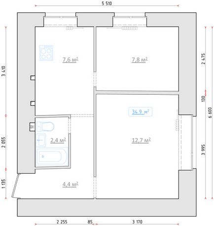 One-room design apartament de brainstorming și concept