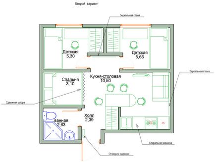 Proiectarea unei remodelari și a unui apartament cu o cameră pentru o familie cu copii