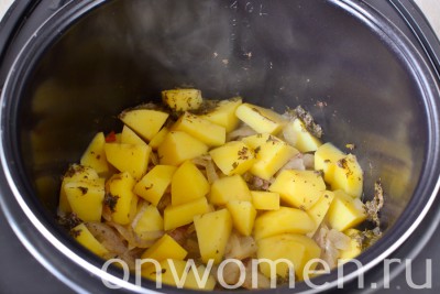 Яловичина, тушкована з картоплею в мультиварці рецепт з фото