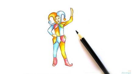 Cum să atragă harlequin cu creioane colorate