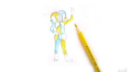 Cum să atragă harlequin cu creioane colorate