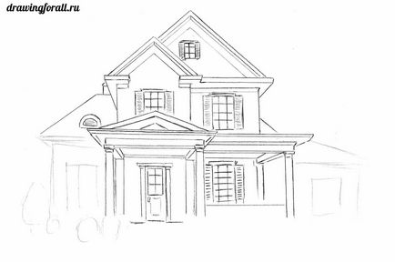 Як намалювати будинок красиво і легко олівцем поетапно - як намалювати будинок малюнок будинку олівцем