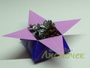 Як зробити коробочку-зірку або дзунако, листочок