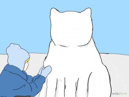 Як зробити кота зі снігу