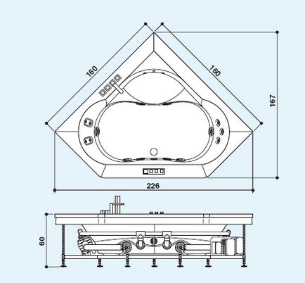 Cum de a alege un cadă jacuzzi colț, ce dimensiuni există?