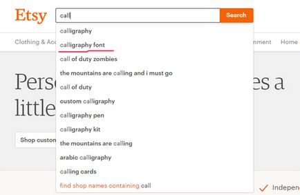 Fonturile tip calligraphic sunt căutate de cumpărătorii etsy