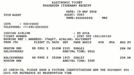 Codul de bilete de avion codifică modul de decodificare a simbolurilor pe chitanța de itinerar