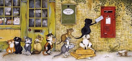 Кішки художника Лінди Джейн Сміт - колекційні картини і фігурки, місто кішок