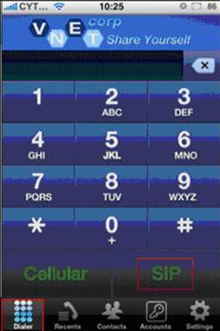 Setarea isip (softphone pentru Apple iPhone) pentru a lucra cu sistemul de telefonie 3cx