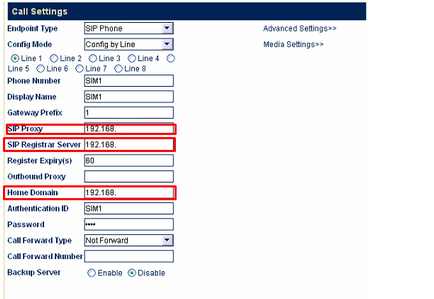 Configurarea gateway-ului goip-8