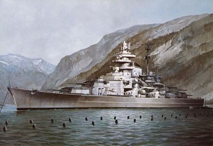 Terminalul german de luptă Tirpitz, caracteristicile tehnice ale lui Tth, revizuirea armei și a mărimii, istorie