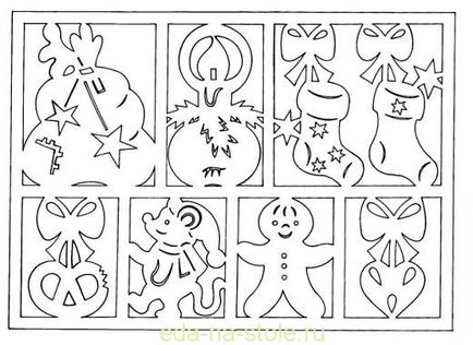 Karácsonyi stencil kivágni papírt a windows, étel az asztalra (papír) Karácsonyi stencil kivágni papírt a windows, étel az asztalra