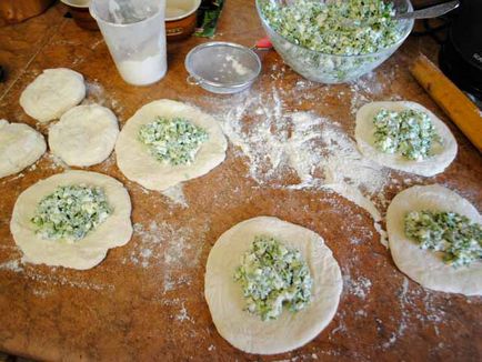 Пиріжки з зеленою цибулею і яйцем смажені на сковороді