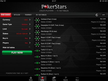 Pokerstars (stelele de poker) descărcați pe iPhone cu iOS și instalați din magazinul de aplicații