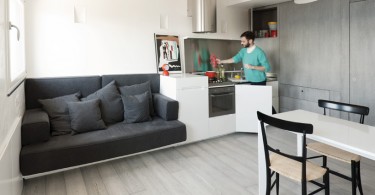 Designul practic al unui apartament cu o cameră pentru o familie de 3 persoane