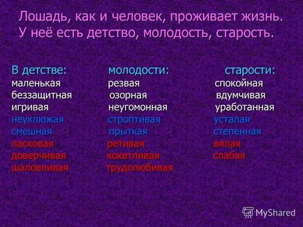 Prezentare pe tema calului în literatura rusă ca măsură a moralității umane