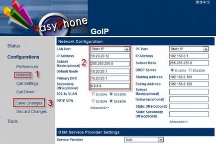 Firmware, konfiguráció és a csatlakoztatási GSM átjáró goip 1 csillaggal, előkészítése finom egy helykiszolgáló