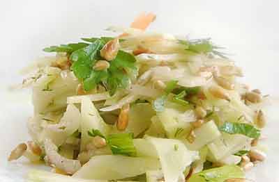 Saláta karalábé, próbálja a különböző receptek