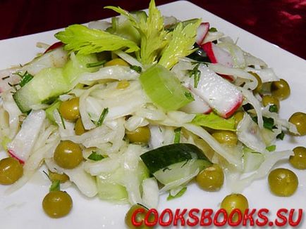 Saláta zeller, káposzta, uborka és retek