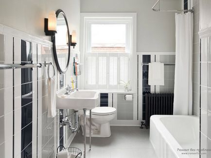 Interiorul de baie albă și designul camerei în culoarea gri pe fotografie