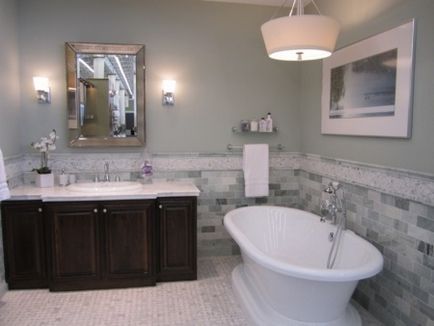 Сіра ванна кімната - поєднання з білим, чорним