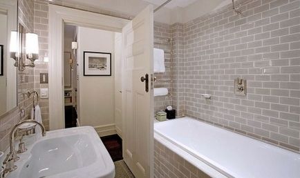 Сіра ванна кімната - поєднання з білим, чорним