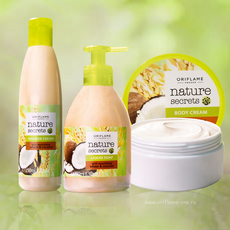 Seria de produse cosmetice pentru grăsimea corporală și oriflame de nucă de cocos oriflame secrete naturale oriflame