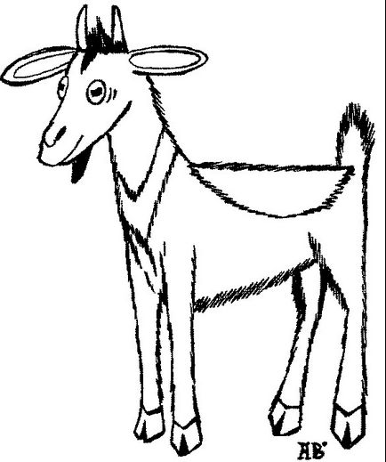 Model de capră (șablon pentru anul nou), batik și eu