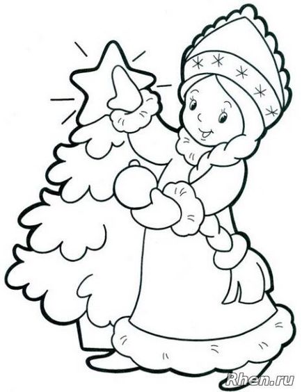 Snow Maiden pagina de colorat - paginile de colorat de Anul Nou