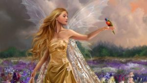 Vis frumos fairy cu aripi într-un vis pentru a vedea ce vise