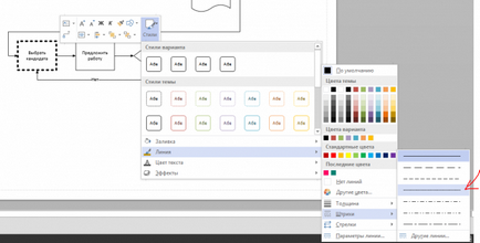 Стилі і кольори ліній в visio - офісні додатки