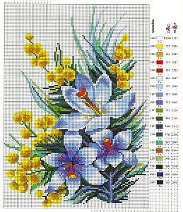 Схеми для вишивки квіткових композицій хрестиком - робимо своїми руками