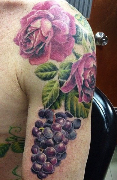 Tattoo grapes - sensul, schițe și fotografii de tatuaje