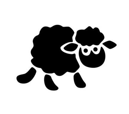 Șabloane pe ferestre pentru anul nou 2015 oi, caprine