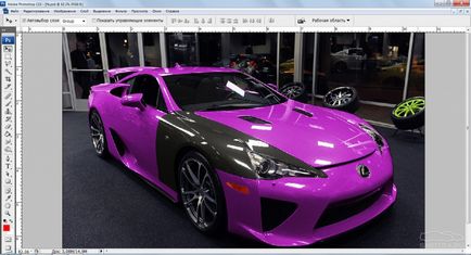 Lessons Photoshop változtatni a színét az autó (króm, arany, szén)