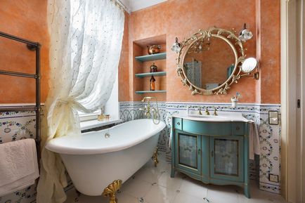 Fürdőszoba a Provence stílus - romantika és otthonosság a házban