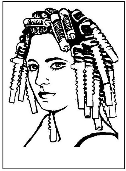 Vertical curl de păr cu ajutorul coaserii spirala - Femei Council artwork - colectare -