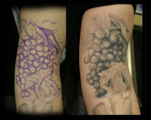 Виноград татуювання (значення, ескізи, фото), tattoofotos