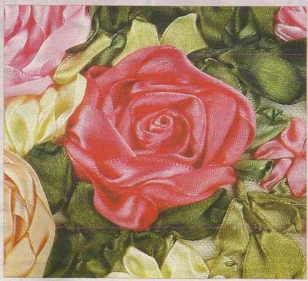 Вишивка стрічками «композиція з трояндами»