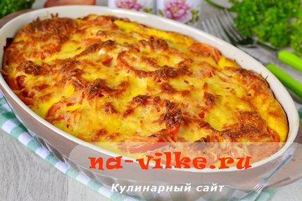 Вкусната риба готвене с ориз и домати - рецептата със снимка