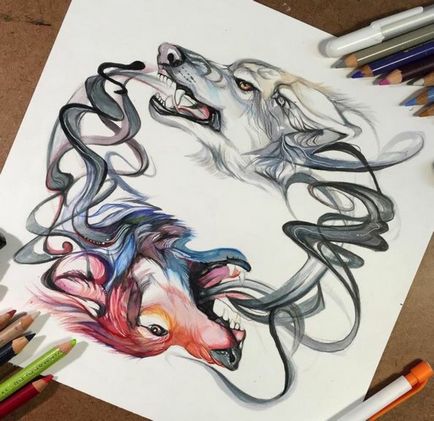 Mágikus állatok akvarell illusztrációk Katy Lipscomb - Fair Masters - kézzel készített,