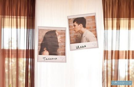 Fényes esküvő Ilya és Tatyana stílus - polaroid
