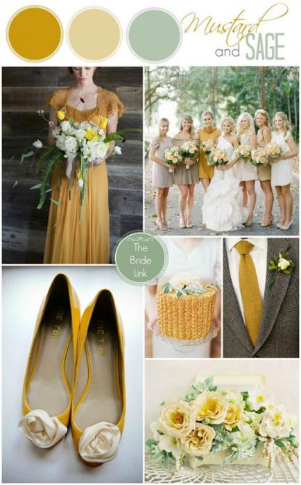 Alegerea galben de nunta de umbra si decorarea de celebrare