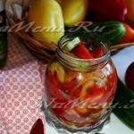 Асорті помідори і огірки на зиму, рецепт на 1 літрову банку