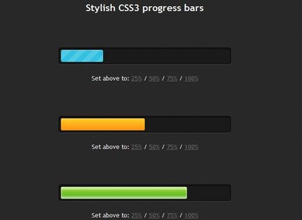Безплатни схеми и за напредъка, барове, използвайки CSS3, HTML5 и JQuery на вашите уеб сайтове и уеб -