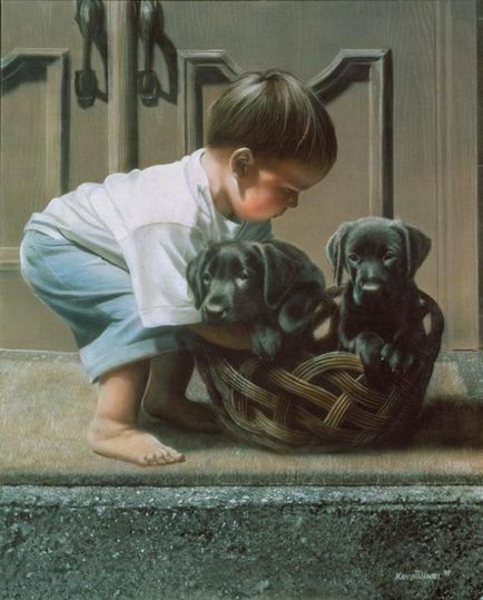 Діти і собаки в живопису Даніеля Кевіна - ярмарок майстрів - ручна робота, handmade