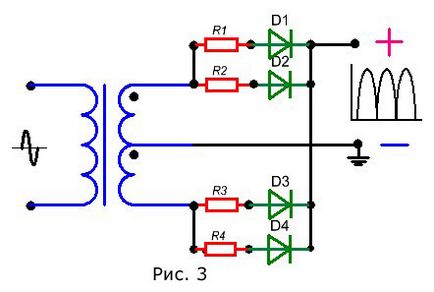 Circuit complet redresor de undă, electrician