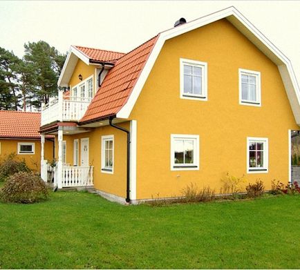 Photo festeni a házat - gyönyörű homlokzat színe, vagy festeni a házat 2016-ban (fotókkal)